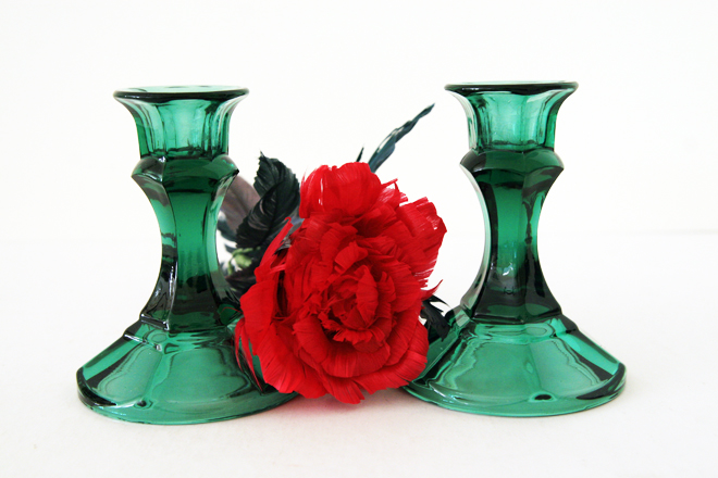 Jeannette Depression Glass Ultramarine Swirl Console Set - Image 2