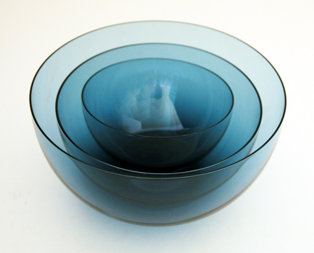 Delicate Blown Glass Bowl Set by Kaj Franck