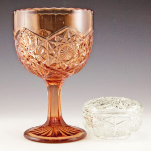 Kanawha Glass Dusty Rose Stemmed Goblet Vase 1960's