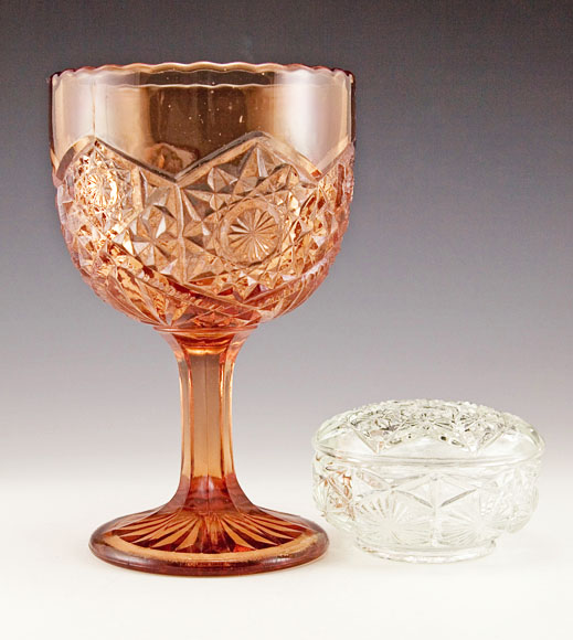 Kanawha Glass Dusty Rose Stemmed Goblet Vase 1960's