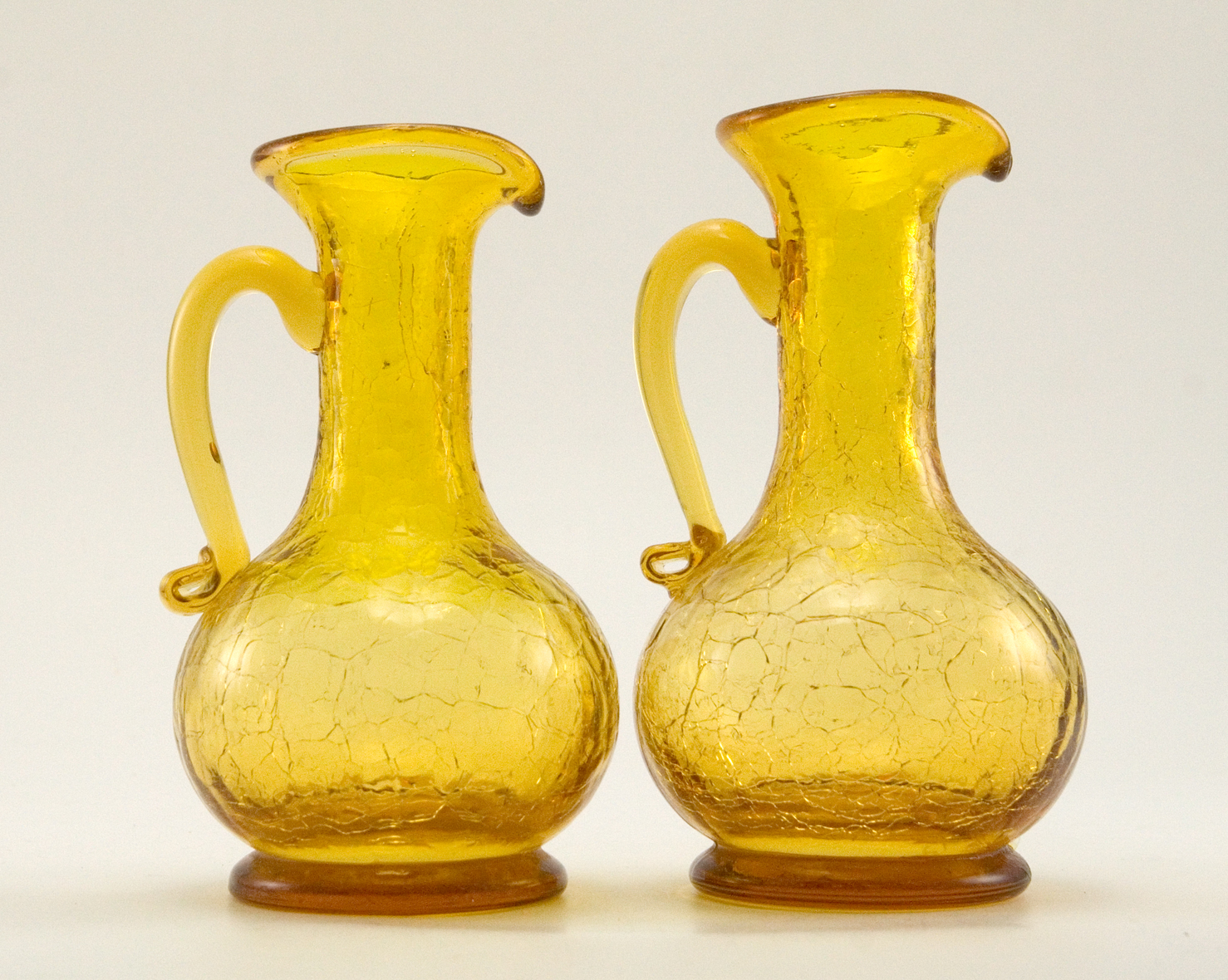 Vintage Glass Cruets in Amber Crackle by Kanawha - Image 2