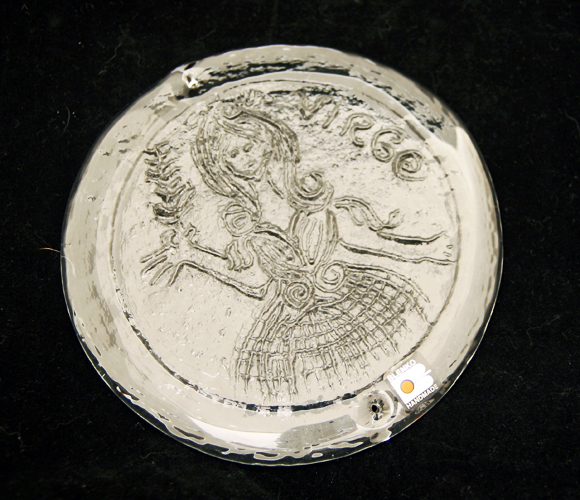 Lady Virgo Light Catcher Disc by Blenko Art Glass
