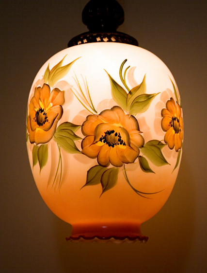 Large Retro Vintage Glass Swag Lamp XLT