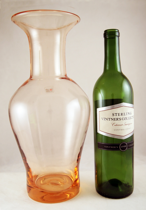 Large Blenko Art Glass Oriental Peach Vase - Image 4