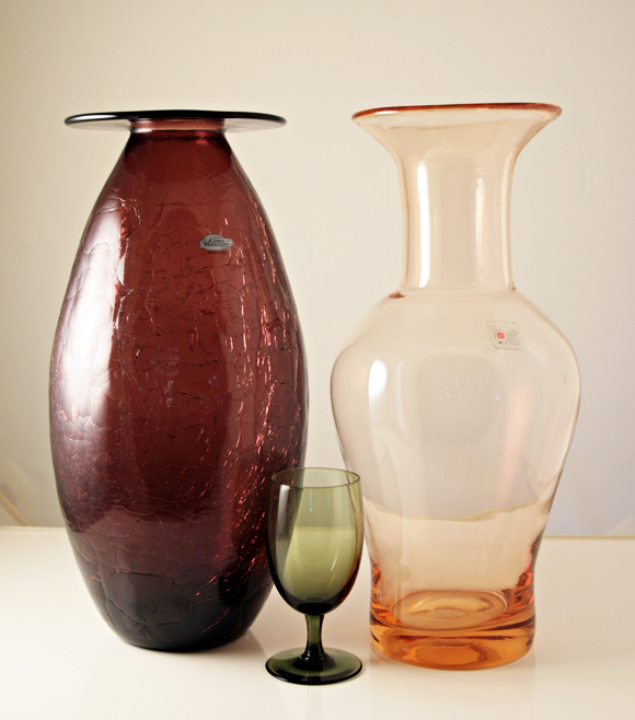 Large Blenko Art Glass Oriental Peach Vase - Image 3