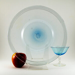 Large Blenko Art Glass Handblown Plates Set of 2 Williamsburg
