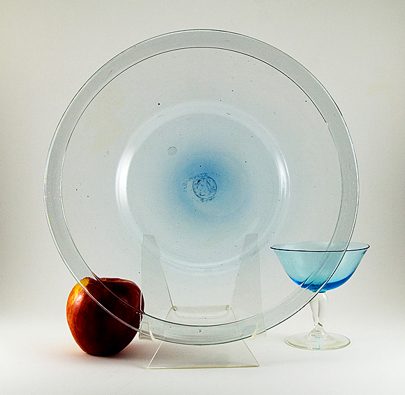 Large Blenko Art Glass Handblown Plates Set of 2 Williamsburg