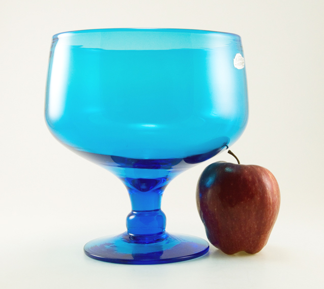 Turquoise Footed Compote by Blenko Art Glass
