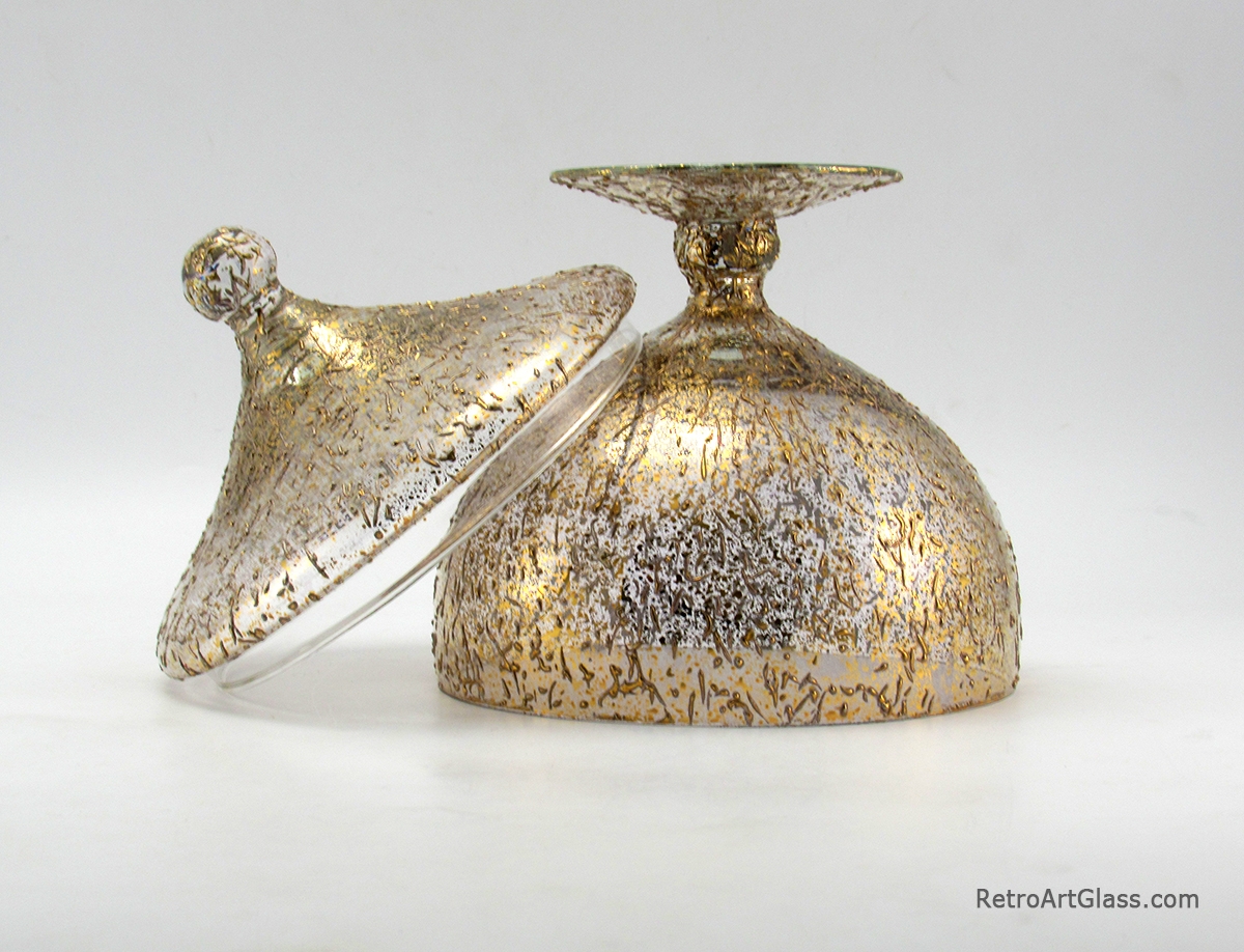 Crystal Circus Tent Jar Gold Enamel Spattered Large - Image 3