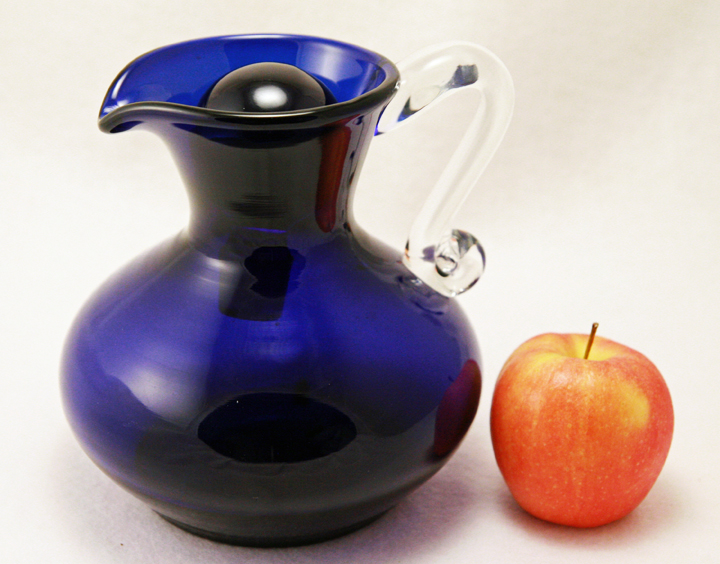 Cobalt Blue Glass Pitcher with Stopper - Image 3