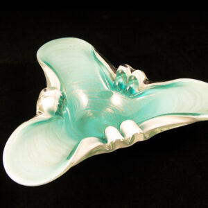 Fratelli Toso Aventurine Art Glass Tripod Dish