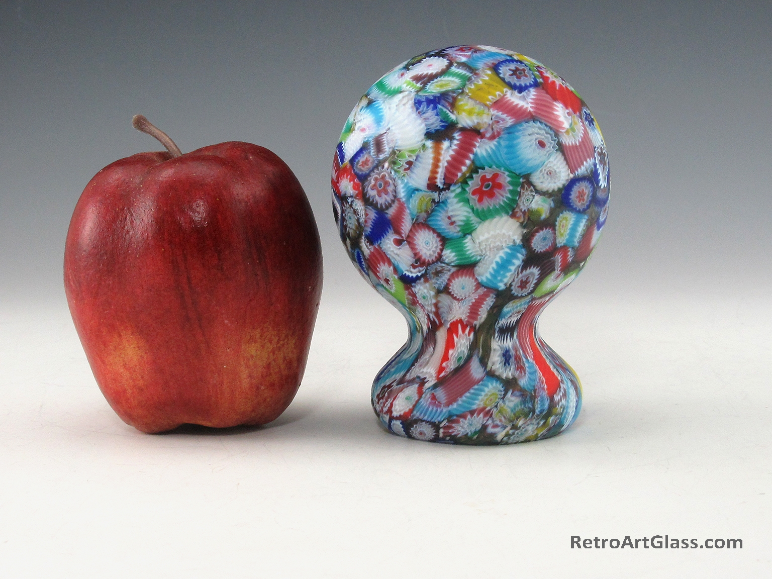 Vintage Italian Close-Pack Millefiori Art Glass Pedestal Paperweight - Image 2