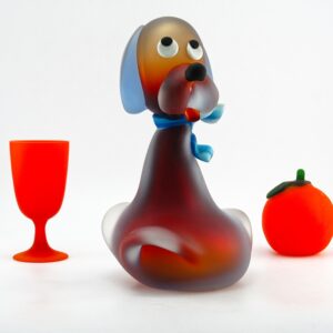 Large Art Glass Dog Clown by Giuliano for Murano Vetraria