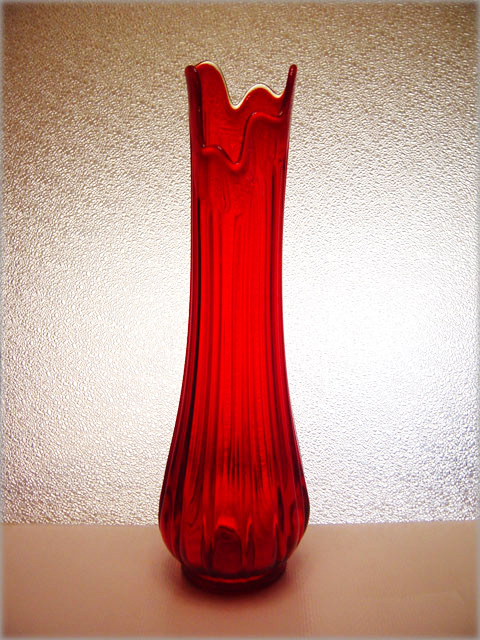 Large Red Smith Glass Floor Vase
