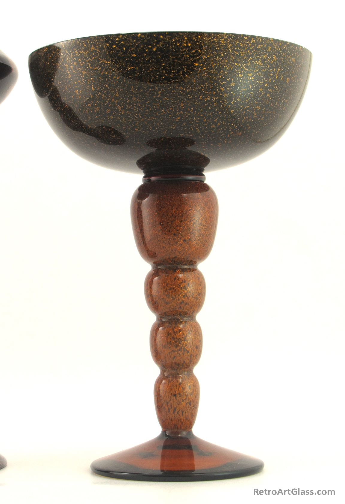 Spangled Glass Ceremonial Goblet Vase Huge Hand-Blown - Image 2