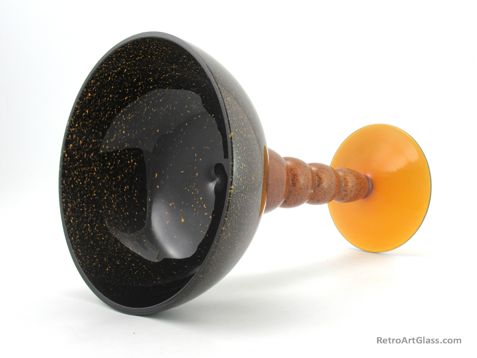 Spangled Glass Ceremonial Goblet Vase Huge Hand-Blown - Image 3