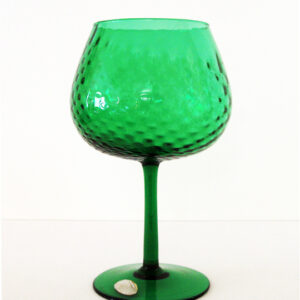 Large Vintage Italian Blown Glass Goblet w Label