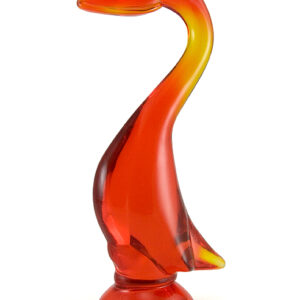 Large Vintage Viking Art Glass Duck Sculpture