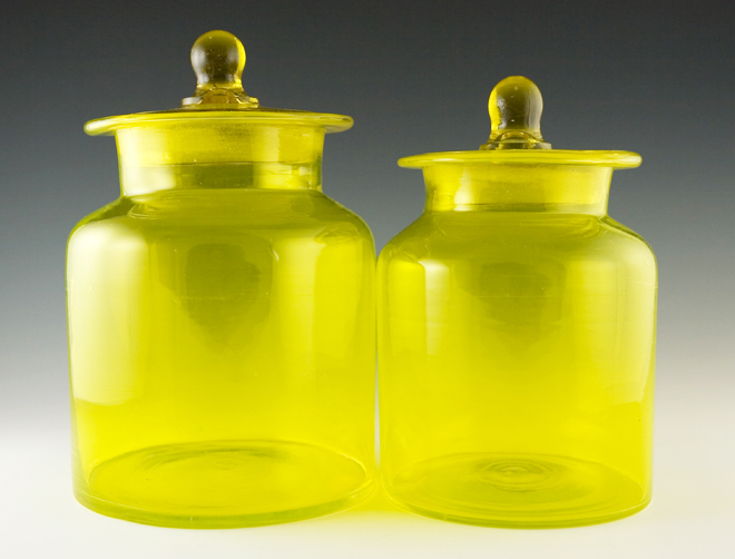 Vintage Kitchen Canister Set in Lemon Yellow