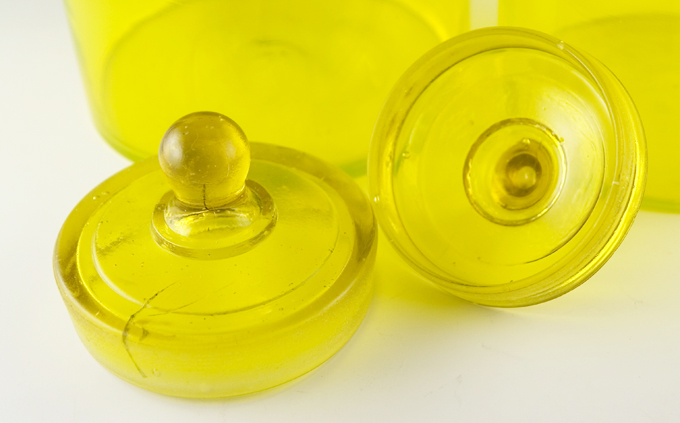 Vintage Kitchen Canister Set in Lemon Yellow - Image 2