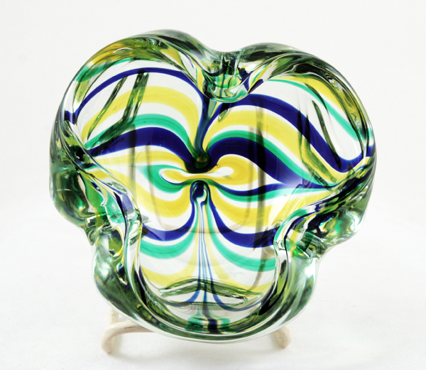 Mid-Century Murano Art Glass Bowl with Macchia Décor - Image 3