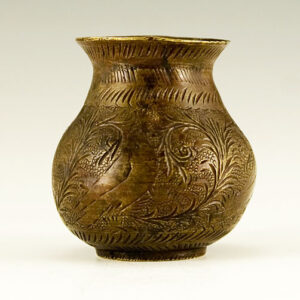 Medieval Inkpot Inkwell With Engraving And War Wound