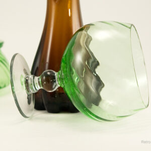 Vintage Wine Glass in Green Swirl by Duncan