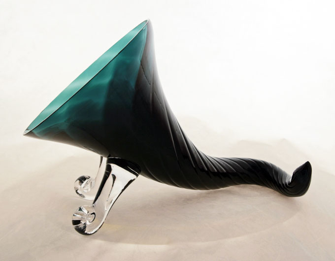 Spiral Optic Crystal Cornucopia by Tiffin Glass