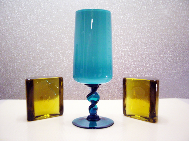 Mid-Century Italian Opaline Vase with Label