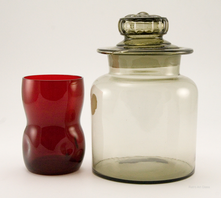 Retro Glass Canister in Smoke - Hippie Era