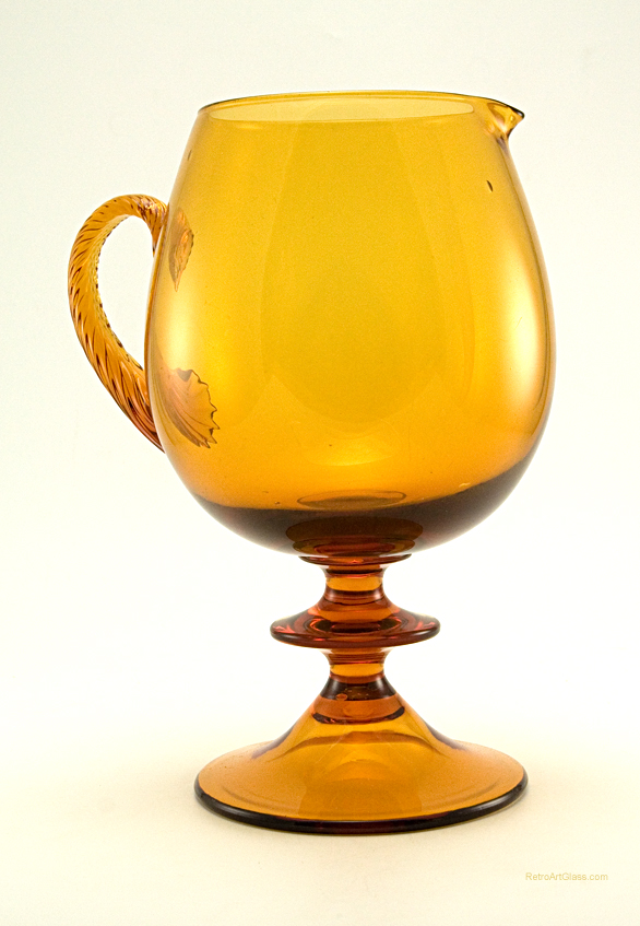 Space Age Decor Tall Hand Blown Glass Pitcher - Image 4