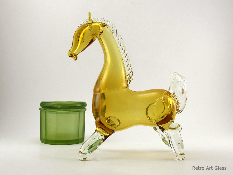 Large Mid-Century Modern Murano Horse Hand Blown Glass - Image 5