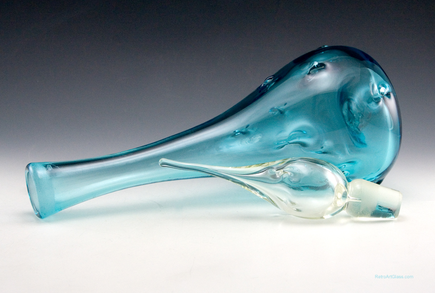 Mid-Century Modern Decor Blown Glass Decanter - Image 2