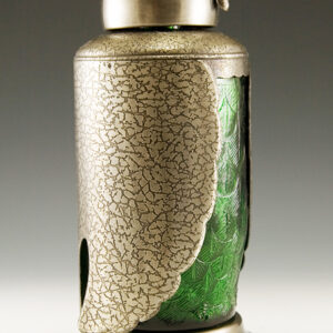 Mid-Century Retro Bar Decor Pewter and Glass Owl Decanter