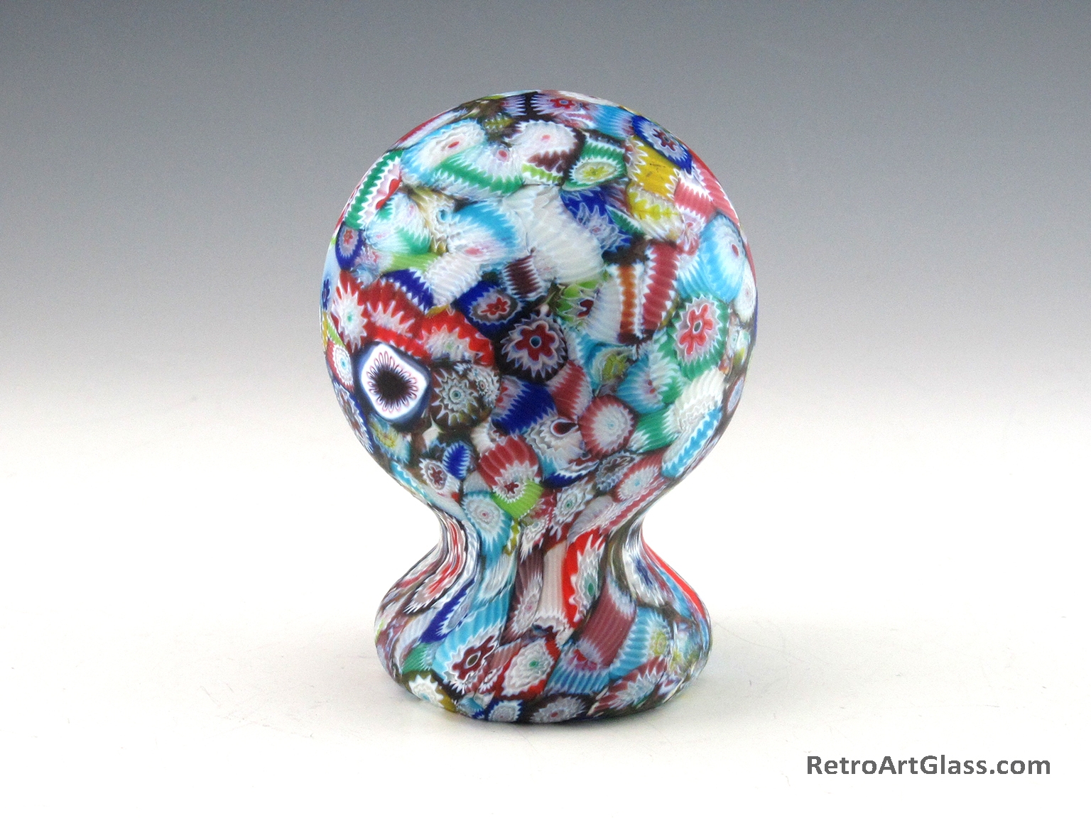 Vintage Italian Close-Pack Millefiori Art Glass Pedestal Paperweight - Image 3