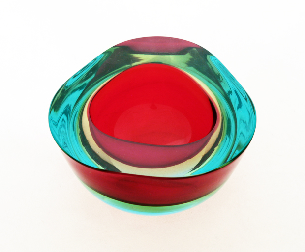 Modernist 1960s Italian Cased Glass Geode Bowl - Image 3