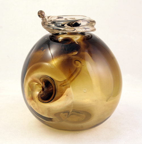 Modernist Art Glass Whirlpool Vase by Robert Fritz