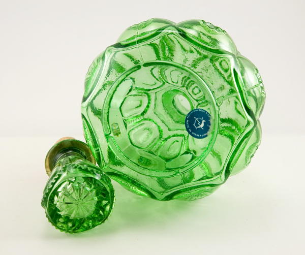 Moon and Star Uranium Glass Decanter with Label - Image 3
