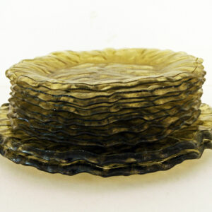 Scarce Vintage Glass Plates in El Mexicano Seaweed Set of 8