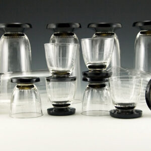 Blown Crystal Bar Tumbler Set of 12 by Morgantown USA Mid-Century