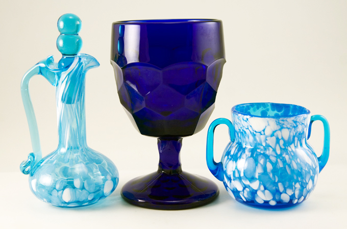 Vintage Rainbow Art Glass Hand Blown Muranese Jug and Bowl - Image 3