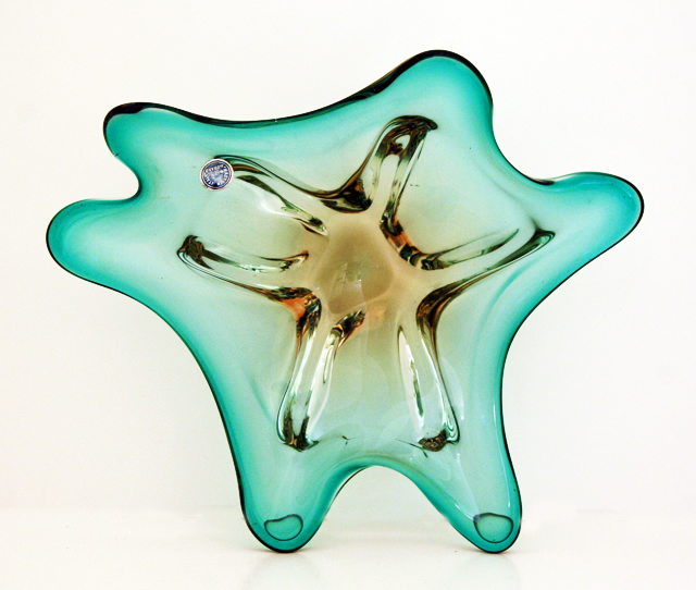 Murano Amoeboid Freeform Art Glass w/ Old Label