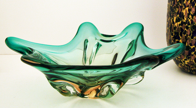 Murano Amoeboid Freeform Art Glass w/ Old Label - Image 3