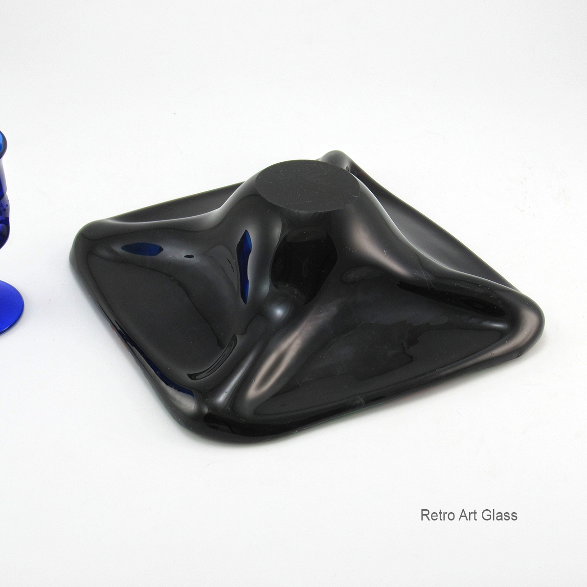 Murano Art Glass Black Amethyst Galaxy Black Hole Bowl - Image 3