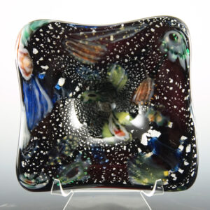 Black Amethyst Galaxy Bowl Murano Art Glass