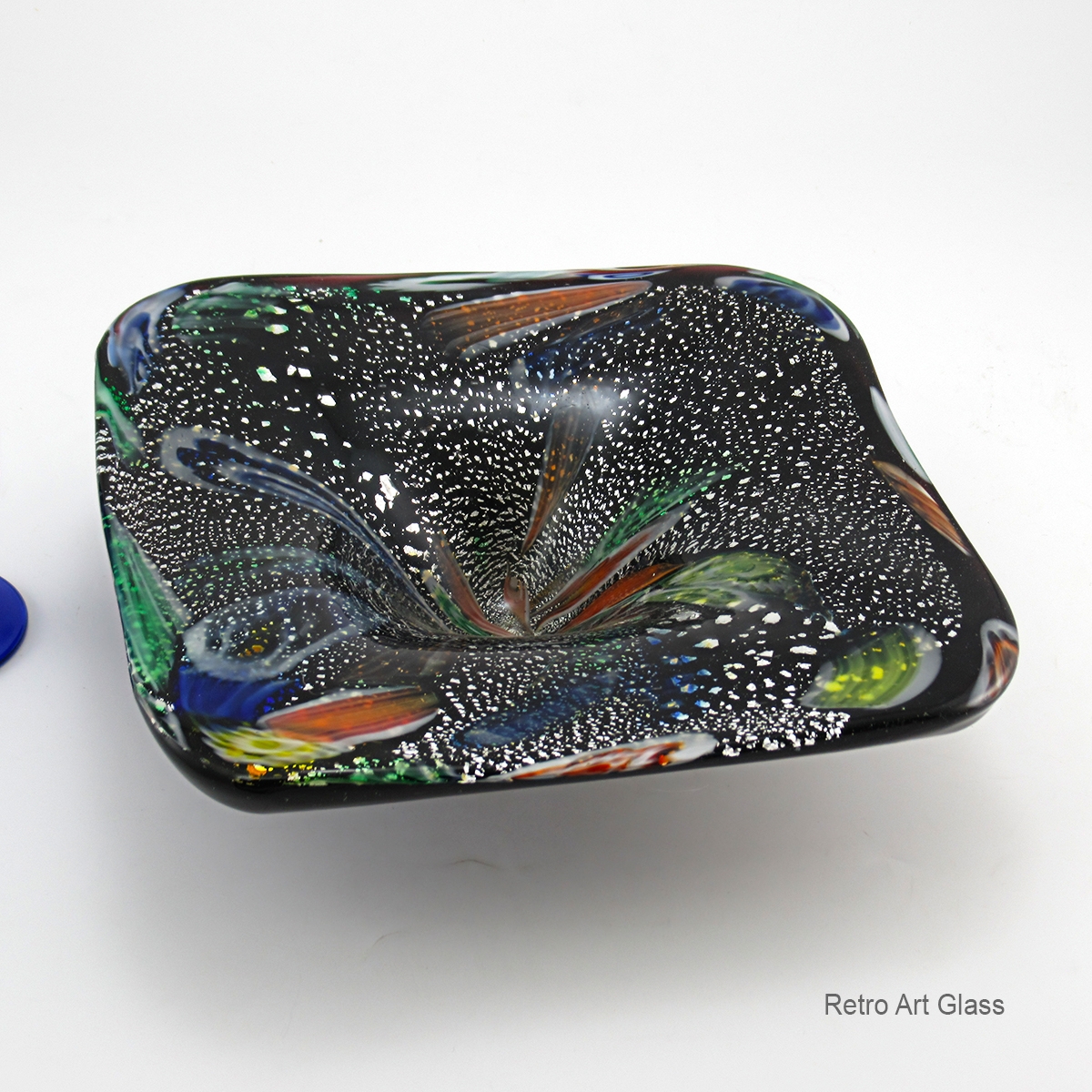 Murano Art Glass Black Amethyst Galaxy Black Hole Bowl - Image 5
