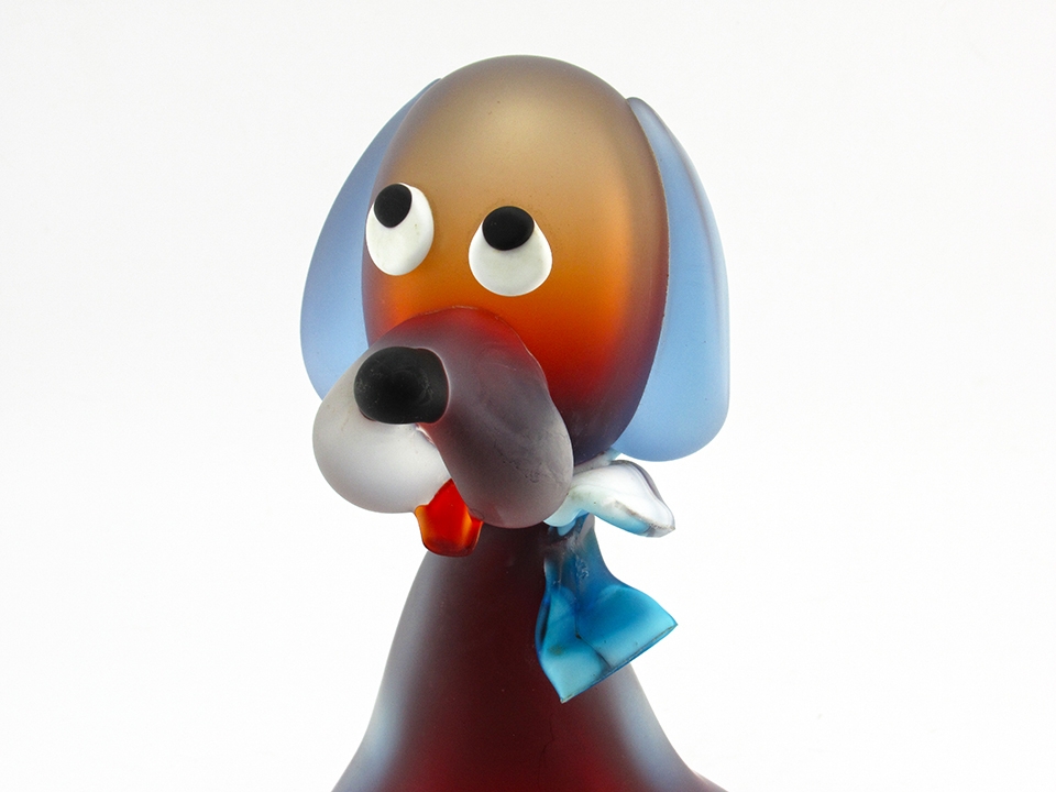 Large Art Glass Dog Clown by Giuliano for Murano Vetraria - Image 2