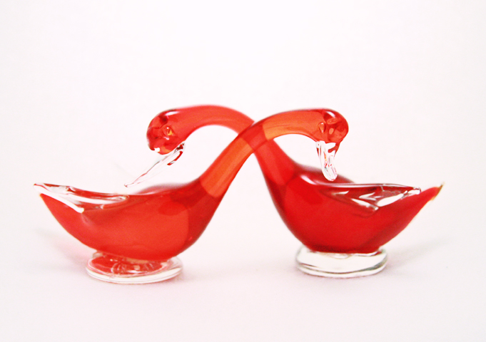 Murano Art Glass Courting Geese Set - Image 3