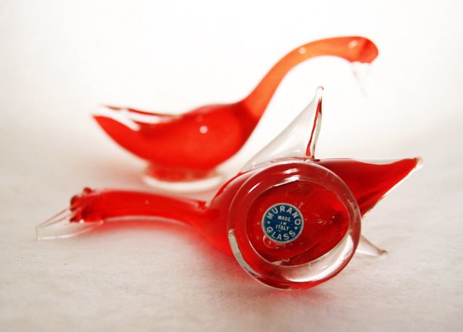 Murano Art Glass Courting Geese Set - Image 2