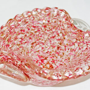 Frit and Aventurine Hand Formed Bowl Murano Art Glass